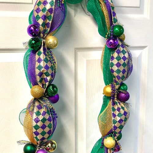 Mardi Gras Garland 5ft Plus Mardi Gras Decor Mantle Garland Etsy