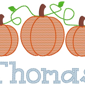 Three pumpkins autumn, fall sketch fill, light fill sketch fill machine embroidery design file