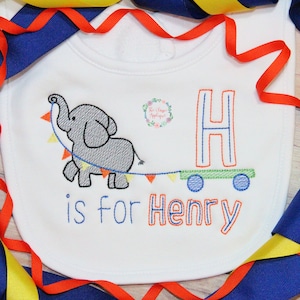 Elephant pulling wagon for monogram or name sketch fill, light fill, quick stitch machine embroidery design file