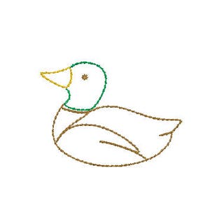 mini mallard duck vintage quick stitch design file for embroidery in 1.5 and 2.5 inch