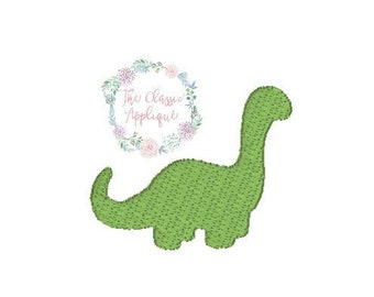 Brachiosaurus dinosaur boy mini fill stitch machine embroidery design in three different sizes