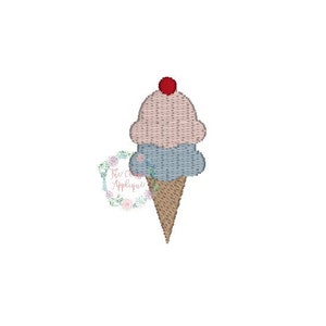 Sommer Doppel Scoop Eis Kegel Mini Füllen Stich Maschine Stickerei Design-Datei
