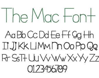 The Mac classic vintage stitch, bean stitch handwritten print font machine embroidery design file