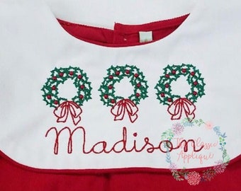 mini wreath with bow and berries vintage stitch, quick, sketch embroidery design