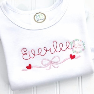 Valentine Day satin stitch bow with hearts monogram frame machine embroidery design file