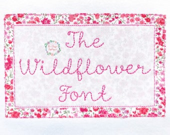 Cursive script bean stitch, vintage stitch font for machine embroidery design