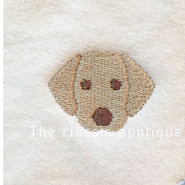 mini fill stitch puppy dog embroidery design file in 1 inch and 1.5 inch