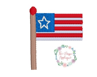 American flag patriotic mini fill stitch machine embroidery design file