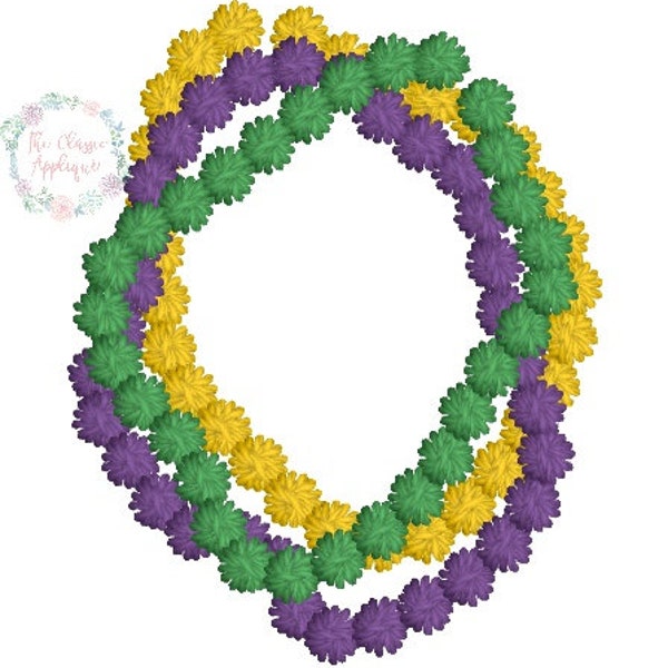 Mardi Gras beads mini machine embroidery design file