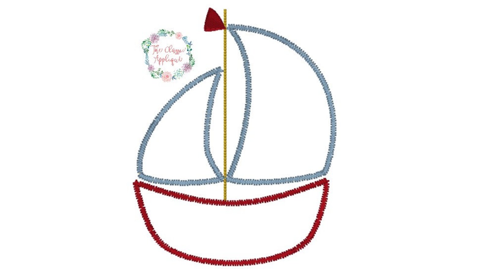 Summer Sailboat Zig Zag Appliue Machine Embroidery Design File Etsy