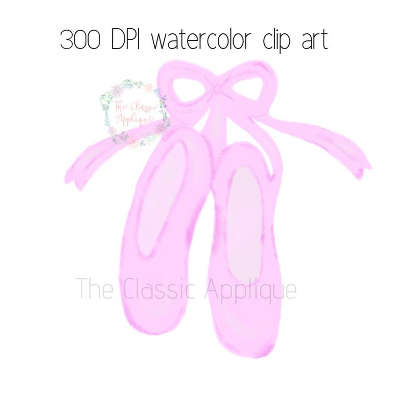 ballerina ballet shoes slippers watercolor png printable digital clip art file for sublimation, htv, paper goods, and more