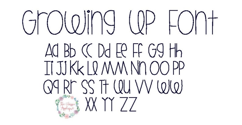 Growing up Vintage Stitch, Bean Stitch, Quick Stitch Font Machine ...