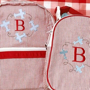 airplane with trails boy monogram frame embroidery design file