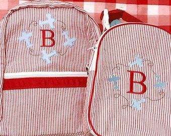 airplane with trails boy monogram frame embroidery design file