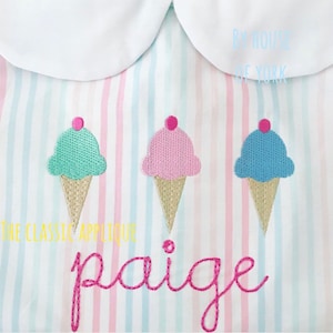 Mini Füllen Stich Eis Kegel mit Kirsche Stickerei Design-Datei