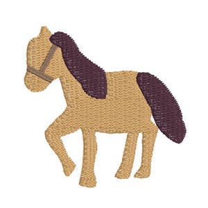 mini fill stitch horse embroidery design file in 1.5 inch and 1.78 inch