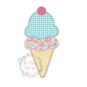 Sommer Eis Kegel Vintage Zick-Zack-Applikation Maschine Stickerei Design-Datei