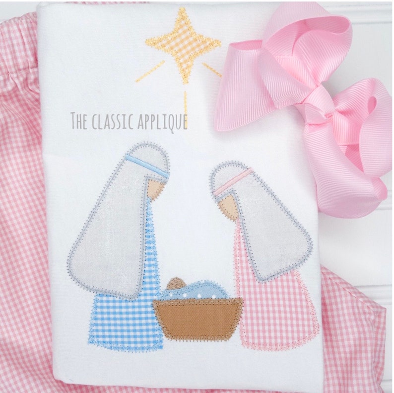 Christmas Manger Nativity Zig Zag Applique Machine Embroidery Etsy