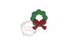 mini fill embroidery Christmas wreath with bow embroidery design file in three sizes