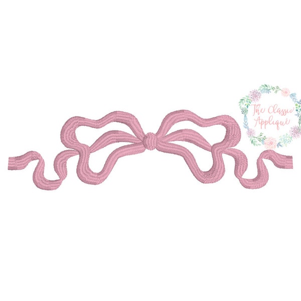 Satin vintage style bow machine embroidery design file