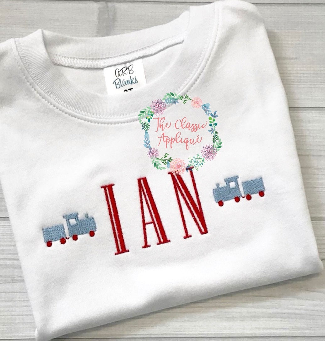 single mini fill stitch choo choo train machine embroidery design for monogram frame or single use