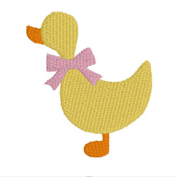 mini fill stitch unisex duck with bow machine embroidery design file