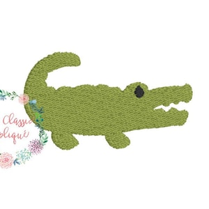 Alligator crocodile mini fill stitch machine embroidery design in 1 inch, 1.5 inch, and 2 inch
