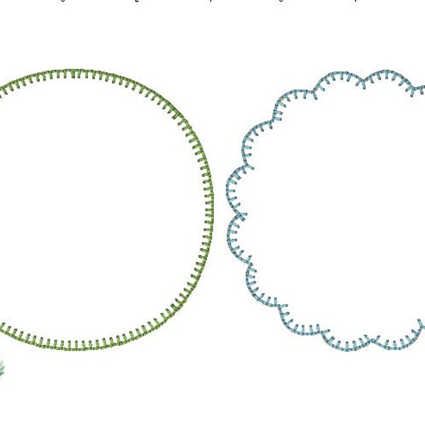 separate Scallop and circle blanket stitch applique patches machine embroidery designs
