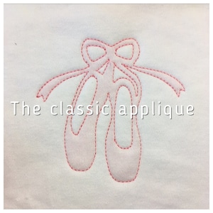 shadow embroidery ballet shoes slippers vintage style design file for embroidery