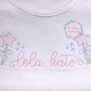 Shadow embroidery single princess magic wand machine embroidery design