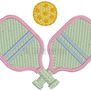 Pickleball paddles mini fill stitch machine embroidery design file by The Classic Applique