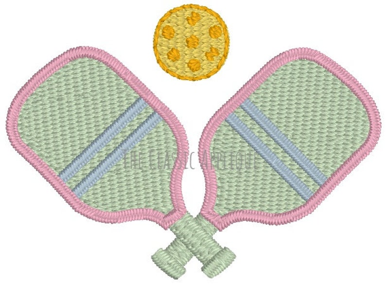 Pickleball paddles mini fill stitch machine embroidery design file by The Classic Applique image 1
