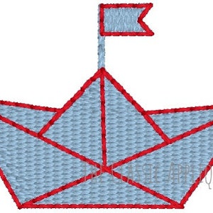Sommer Papierschiffchen Mini Füllstich Stickmuster Stickdatei
