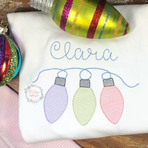 Christmas lights trio sketch fill, light fill quick stitch machine embroidery design file