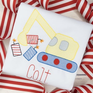 Patriotic fourth of July excavator digger scooping fireworks sketch fill, light fill, quick stitch machine embroidery design file