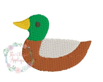 fall boy mallard hunting duck mini fill stitch machine embroidery design in 1, 1.5, and 2 inch