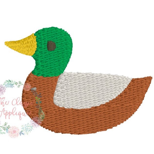 fall boy mallard hunting duck mini fill stitch machine embroidery design in 1, 1.5, and 2 inch