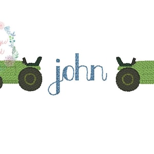 Relleno de boceto de caída única, diseño de bordado de la máquina de tractor de relleno ligero en mini de 2 pulgadas, 4x4 y 5x7