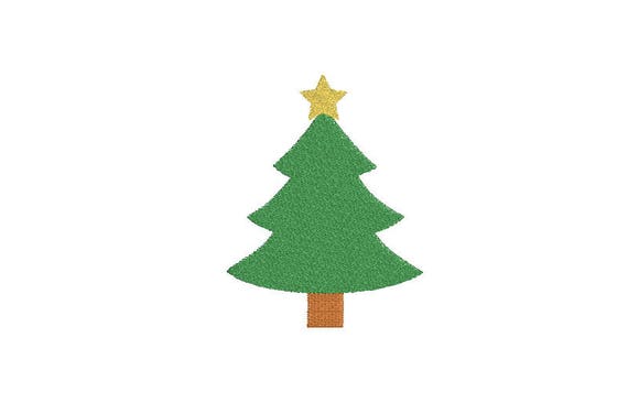 Mini Füllen Stich Stickerei Weihnachtsbaum mit Stern Stickerei Design-Datei