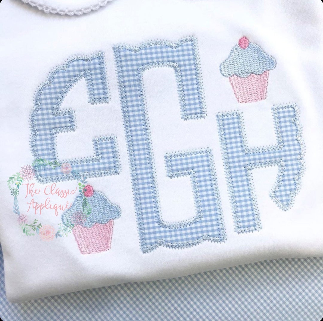 The Holly Scallop Zig Zag Applique Monogram Font made for Minis Machine