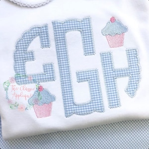 The Holly Scallop zig zag applique monogram font &quot;made for minis&quot; machine embroidery design file