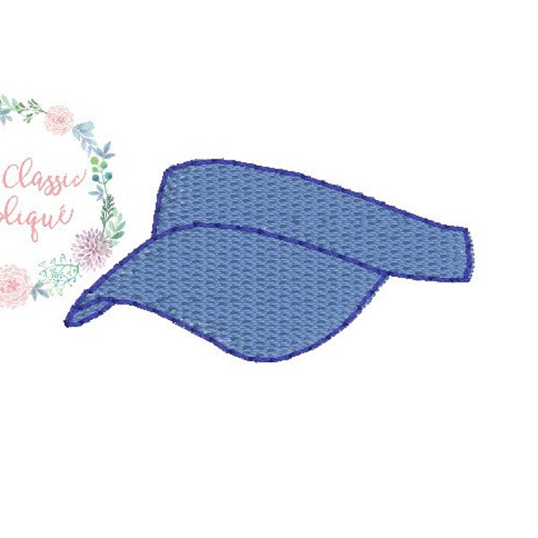 sun visor mini fill stitch machine embroidery design in 1.5 inch, 2 inch, and 2.5 inch sizes