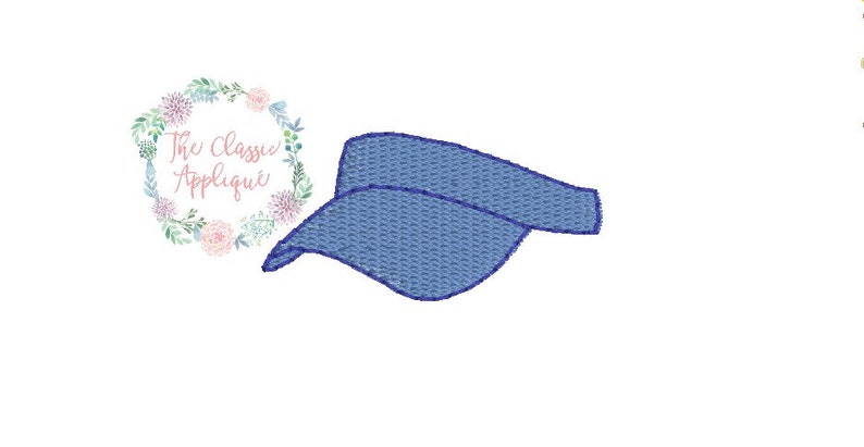 sun visor mini fill stitch machine embroidery design in 1.5 inch, 2 inch, and 2.5 inch sizes image 1