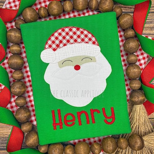 Santa Claus zig zag applique machine embroidery design file