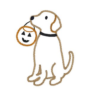 Halloween Lab Dog Trick or Treater With Jack O Lantern Candy Bucket Zig ...