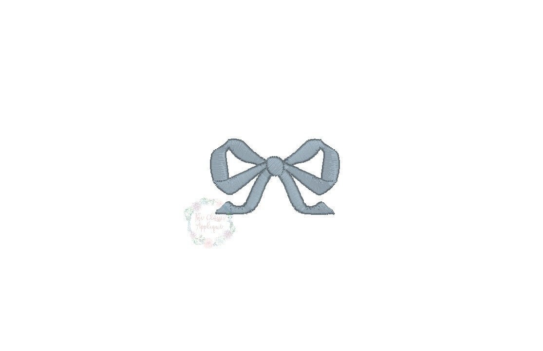 Satin stitch bow mini machine embroidery design file