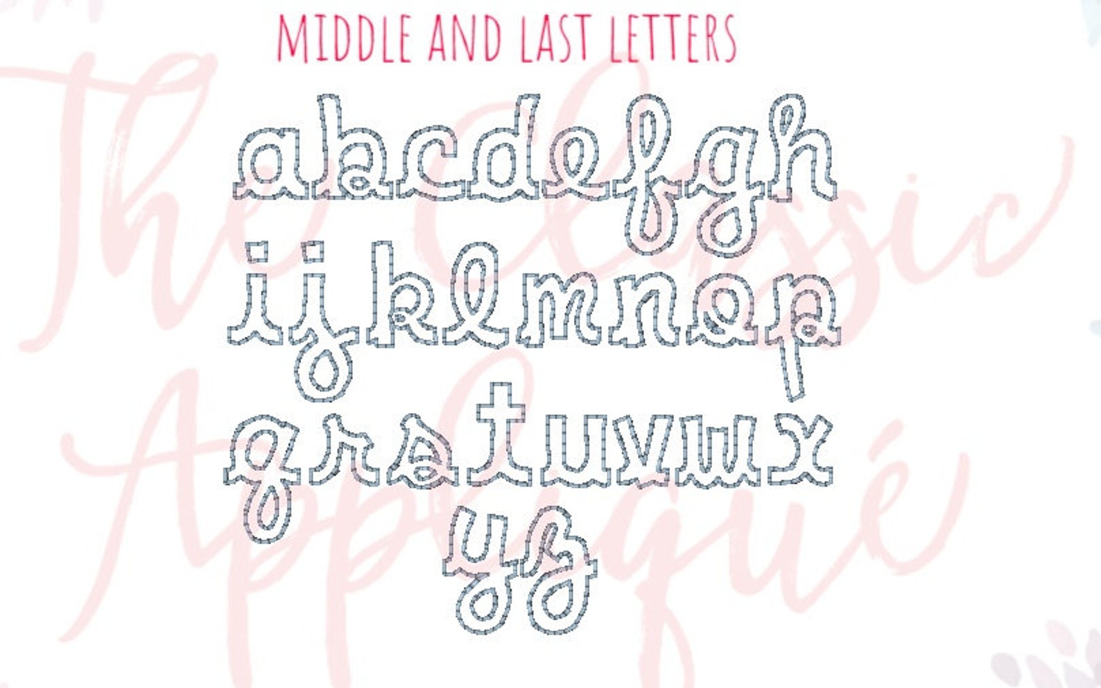 Emma font cursive bean stitch applique font quick stitch Etsy