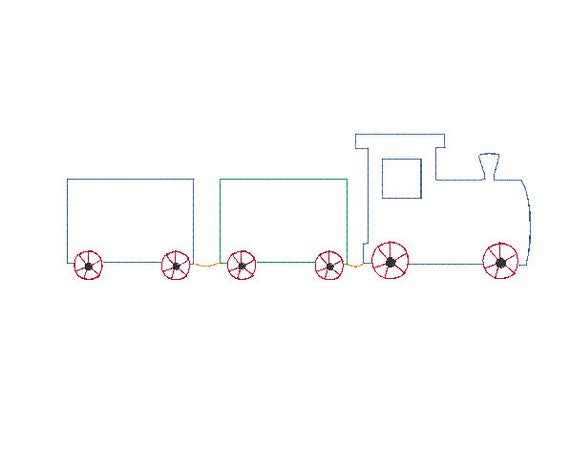 choo choo train vintage quick bean stitch design file for embroidery