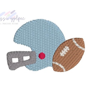 football and football helmet mini fill stitch machine embroidery design