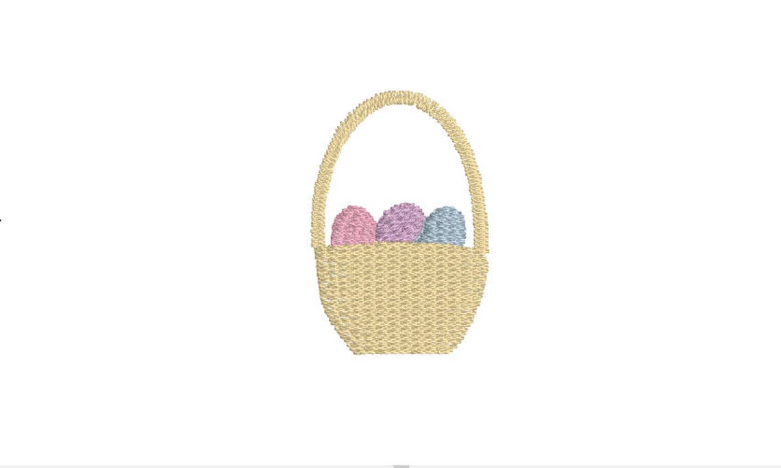 Mini Fill Stitch Easter Basket Embroidery Design File in 1 Inch, 1.5 ...